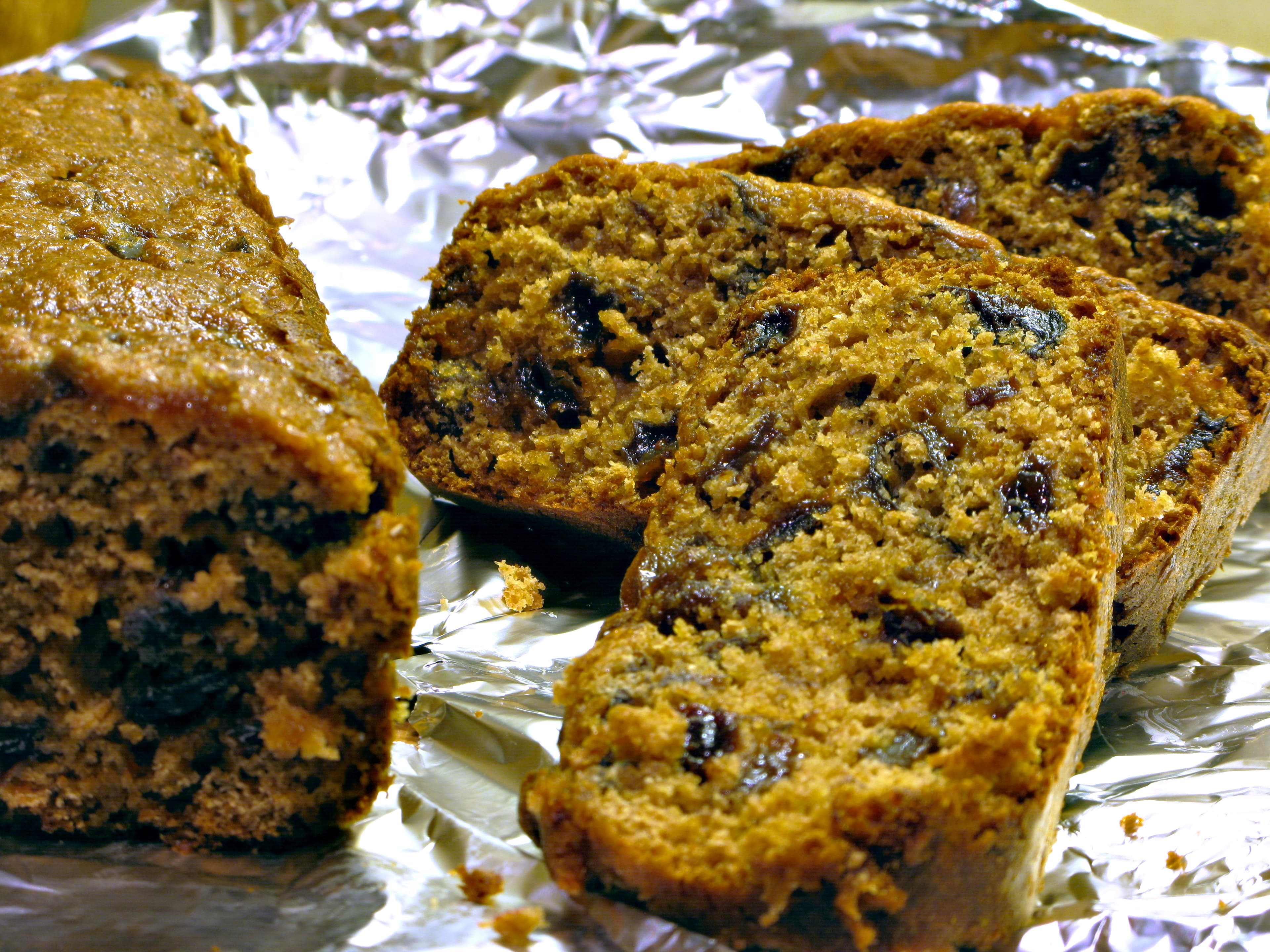 Tea loaf — a british main course dish from United Kingdom — featuring fruit-soaked, fat-free, spiced