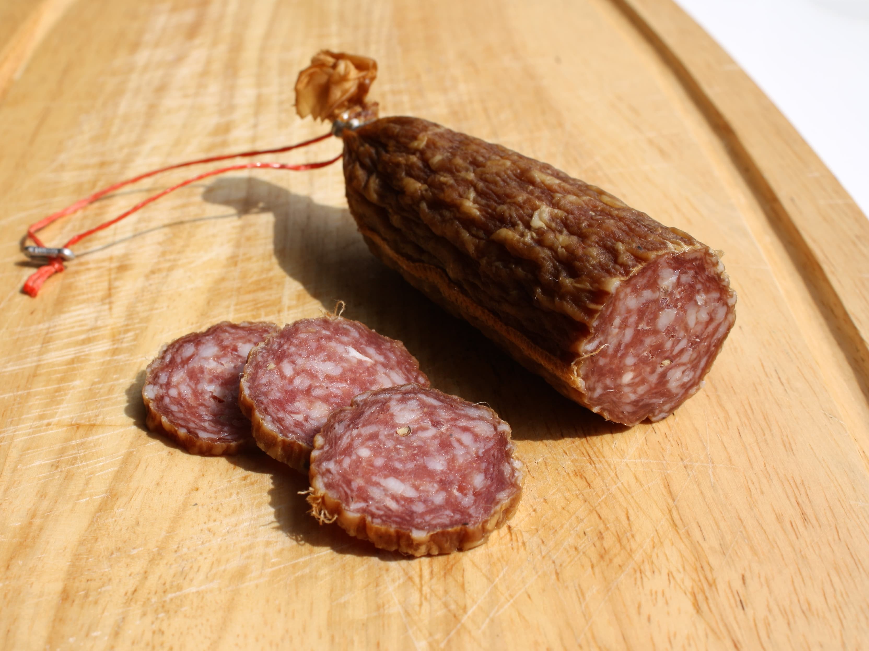 Ahle Wurst — a hesse cuisine main course dish from Hesse — featuring slow-matured, hard sausage, pork and bacon