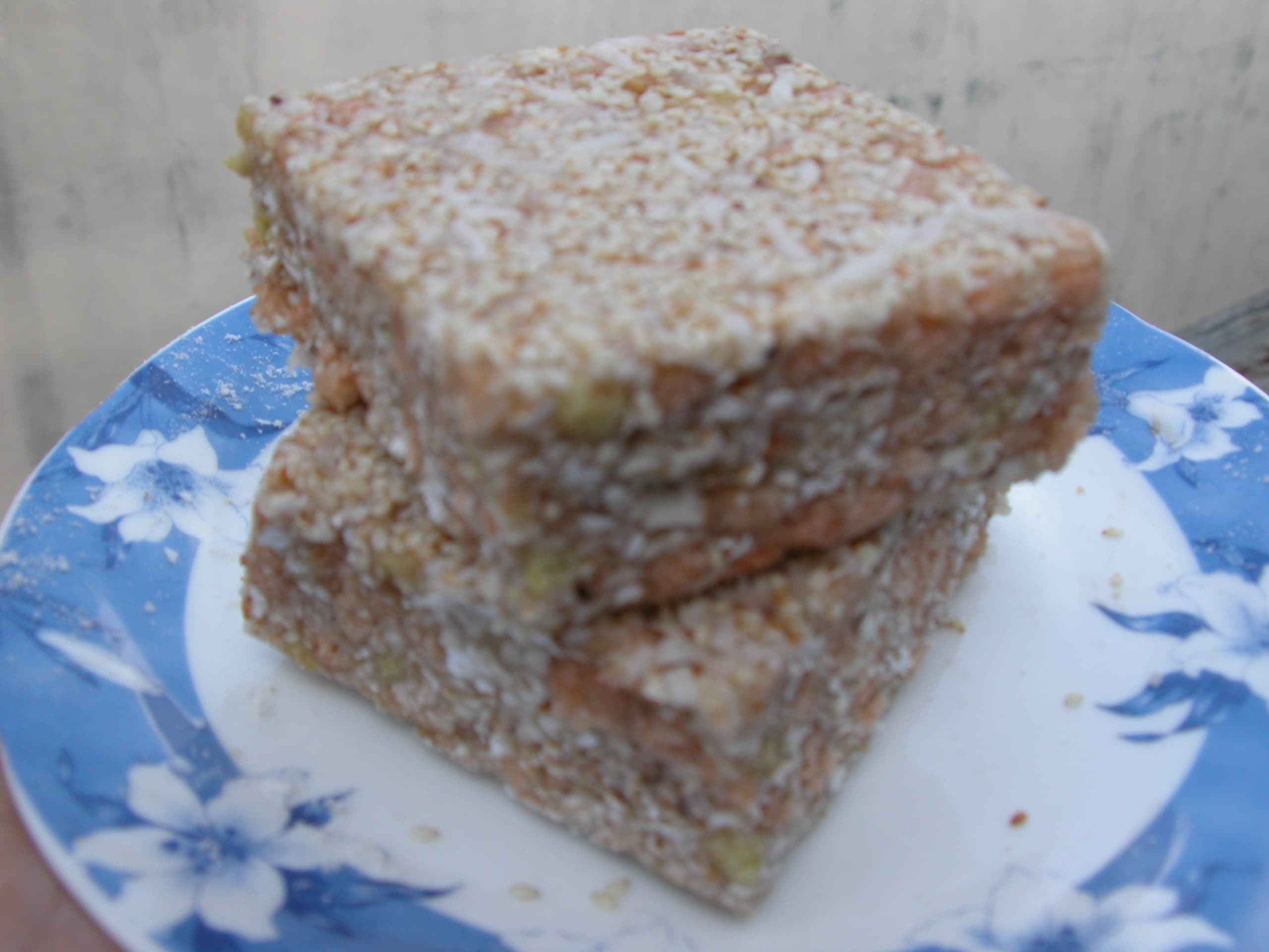 Bánh cáy — a vietnamese main course dish from Vietnam — featuring roasted and ground, square-pressed, sticky rice base