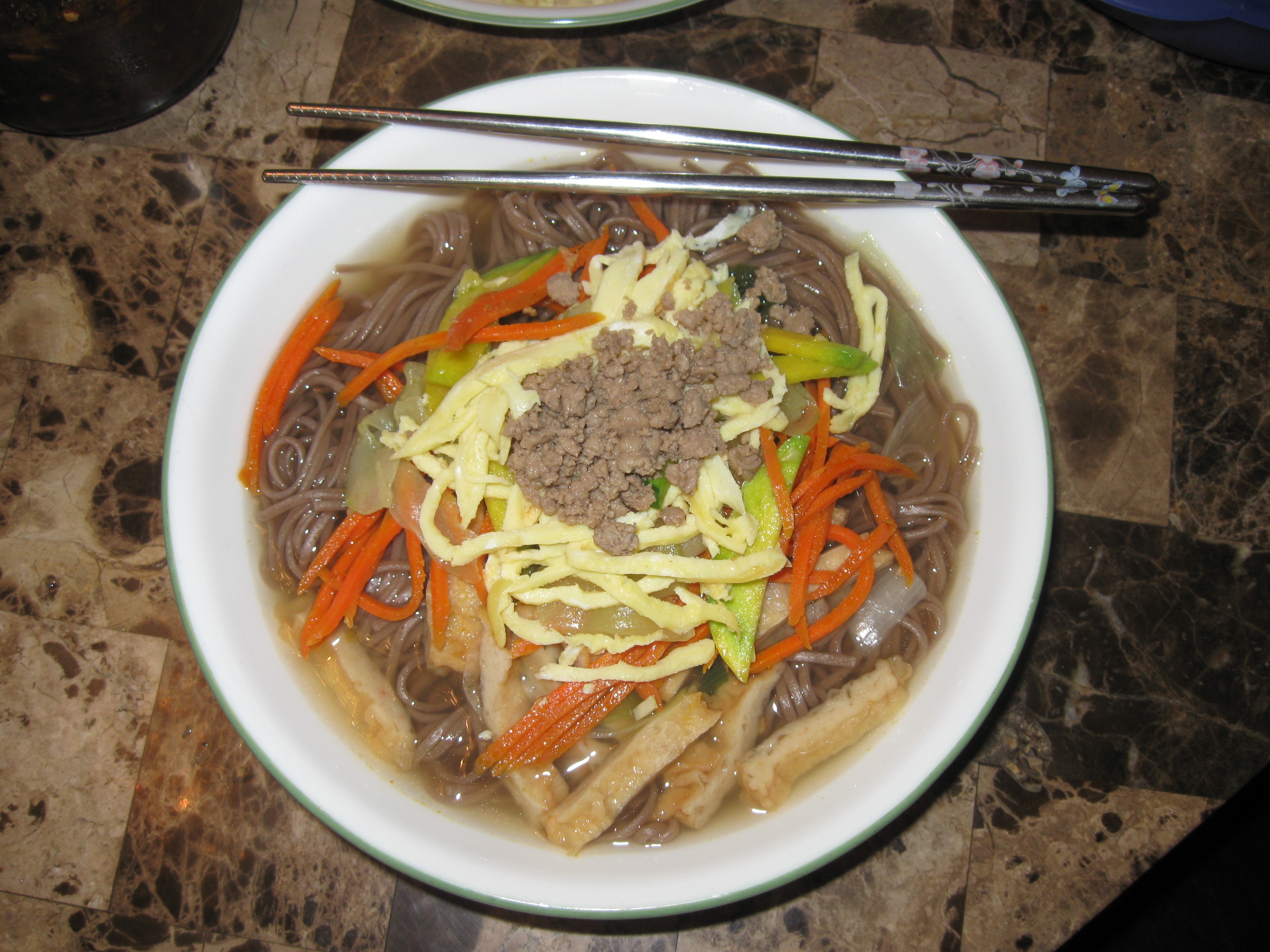 Acorn noodle soup — a korea cuisine main course dish from Korea — featuring acorn-forward, grain-blended noodles, oak-variable