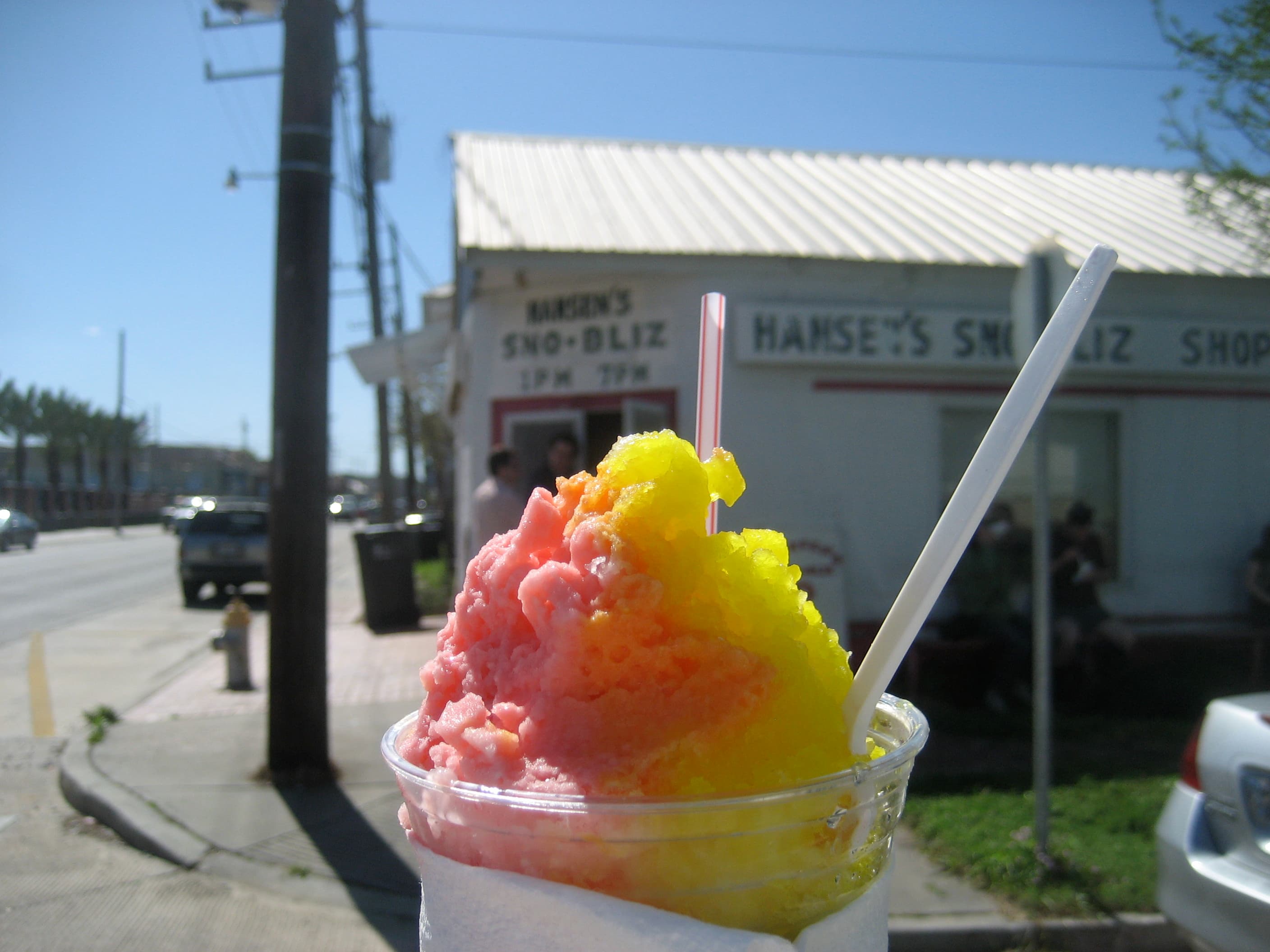 Sno-ball — a american main course dish from United States — featuring shaved ice, syrup-soaked, seasonal
