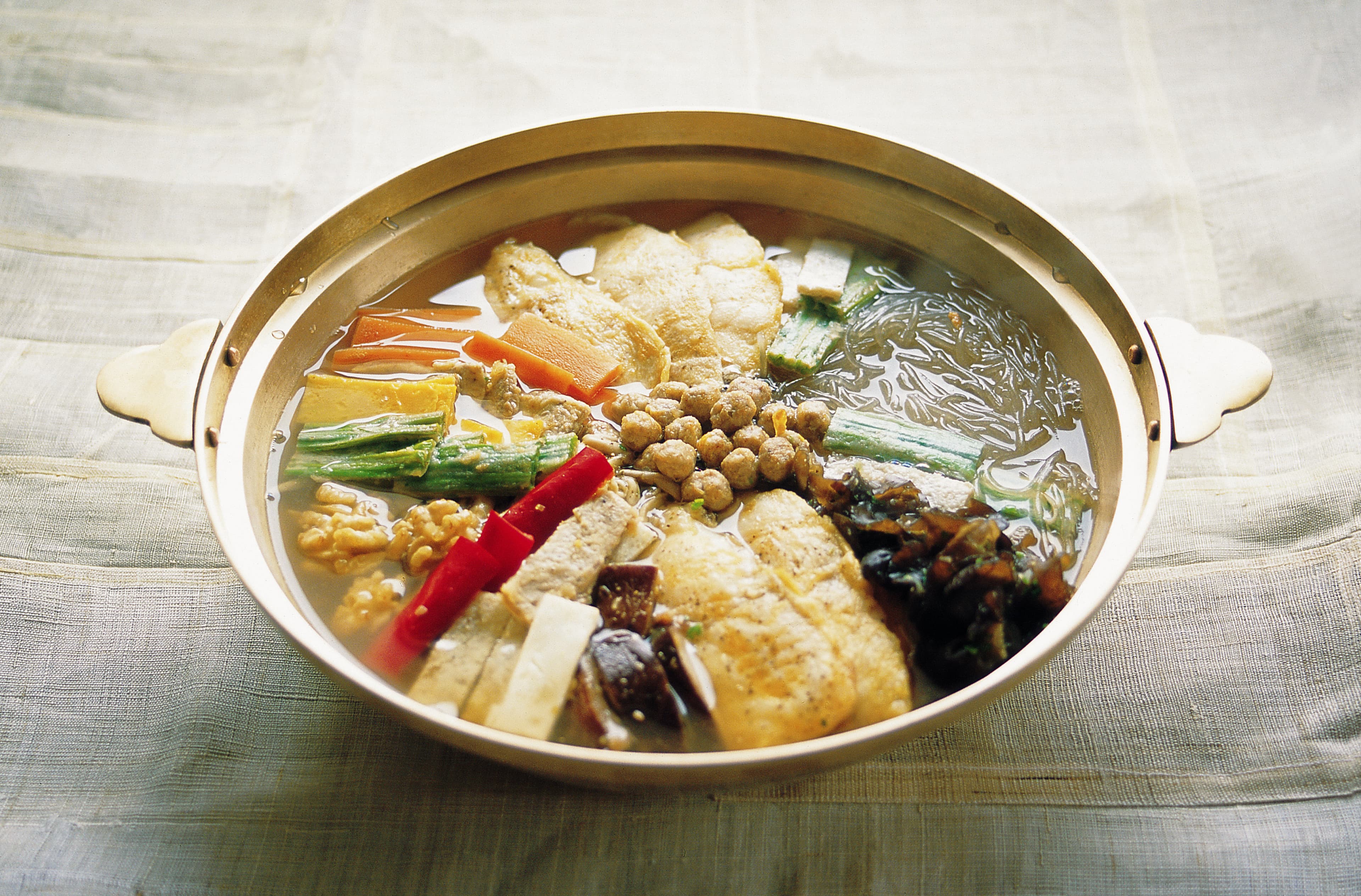 Jeongol — a korea cuisine main course dish from Korea — featuring communal hot pot, multi-ingredient, broth-based