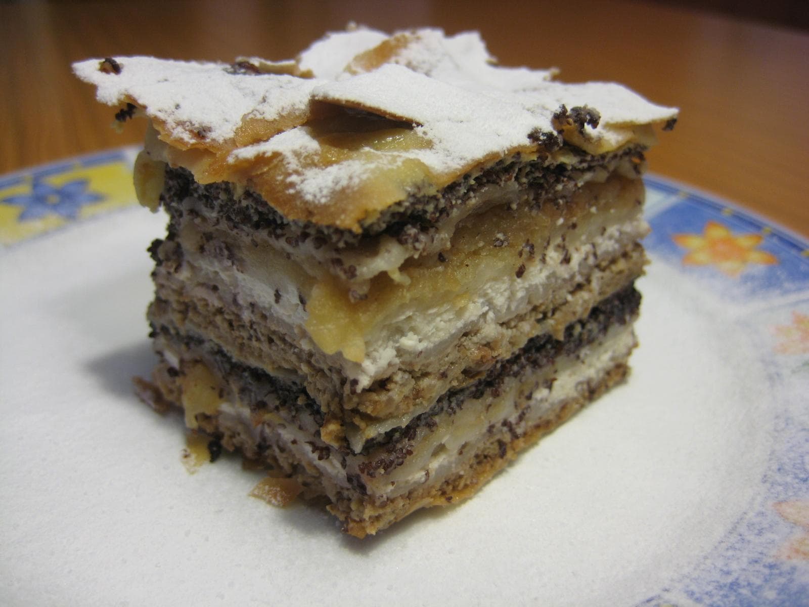 Prekmurska gibanica — a slovenian main course dish from Slovenia — featuring layered pastry, multi-filling, folded