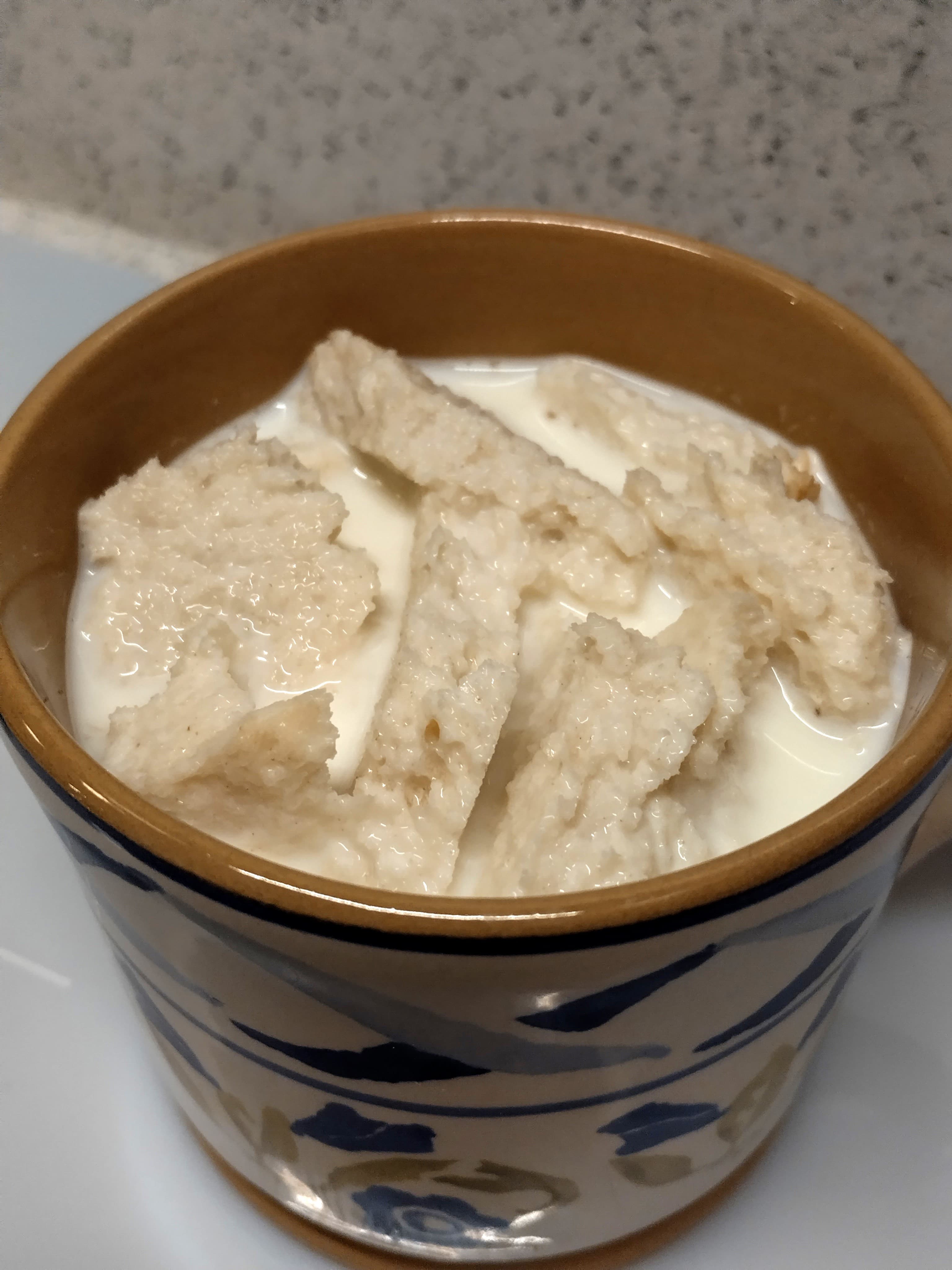 Goody (food) — a irish snack dish from Ireland — featuring bread-forward, milk-based, spiced-sweet