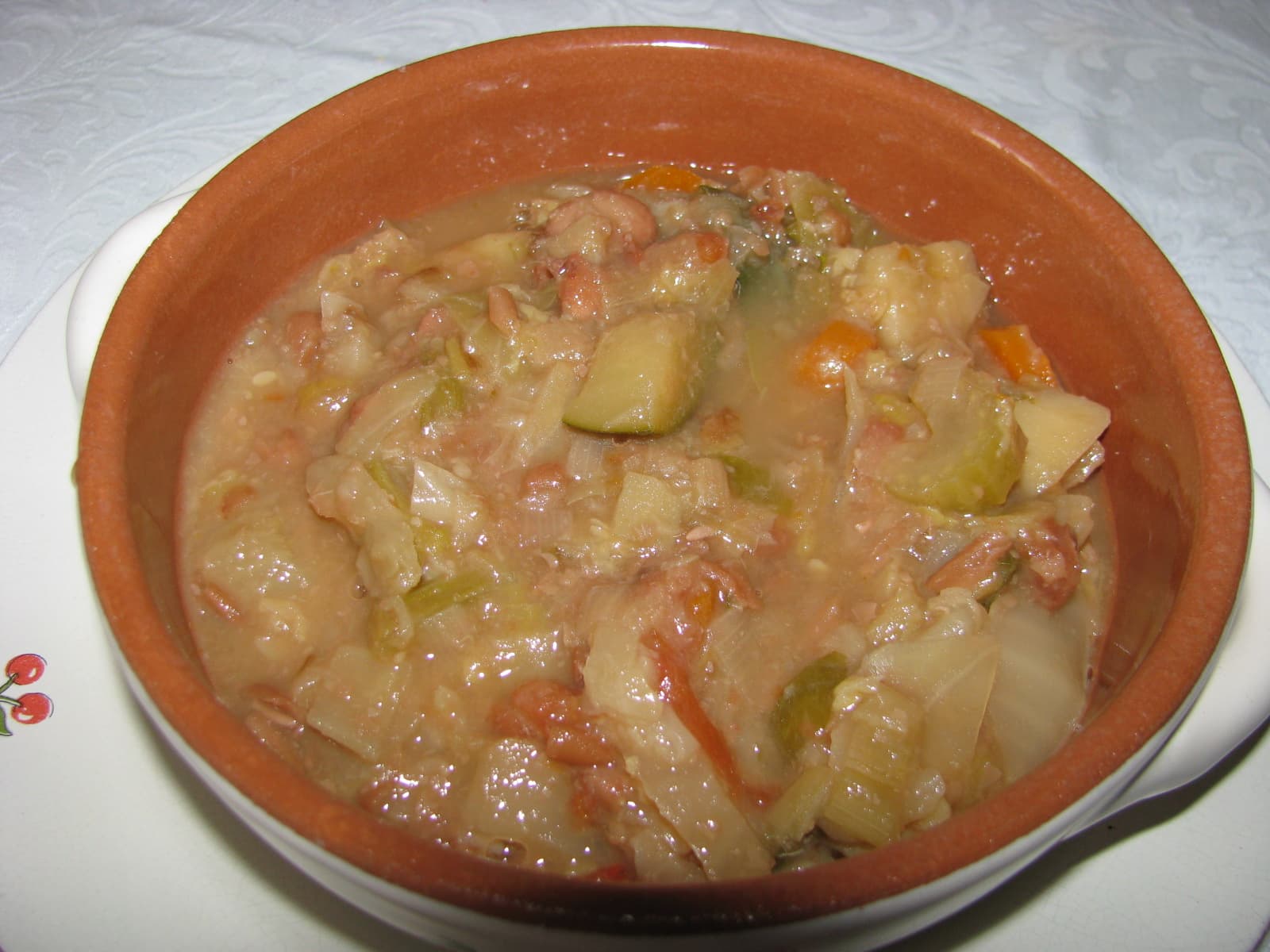Ribollita — a italian main course dish from Italy — featuring panade, bread soup, peasant cooking