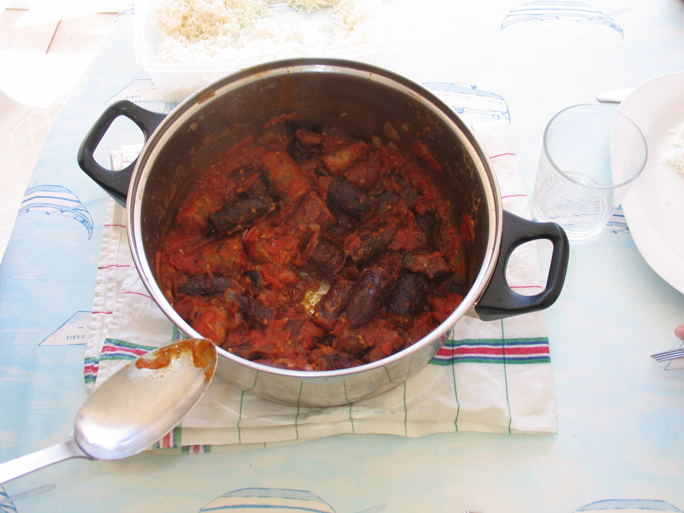 Rougaille — a french main course dish from France — featuring aromatic, spiced tomato base, creole fusion