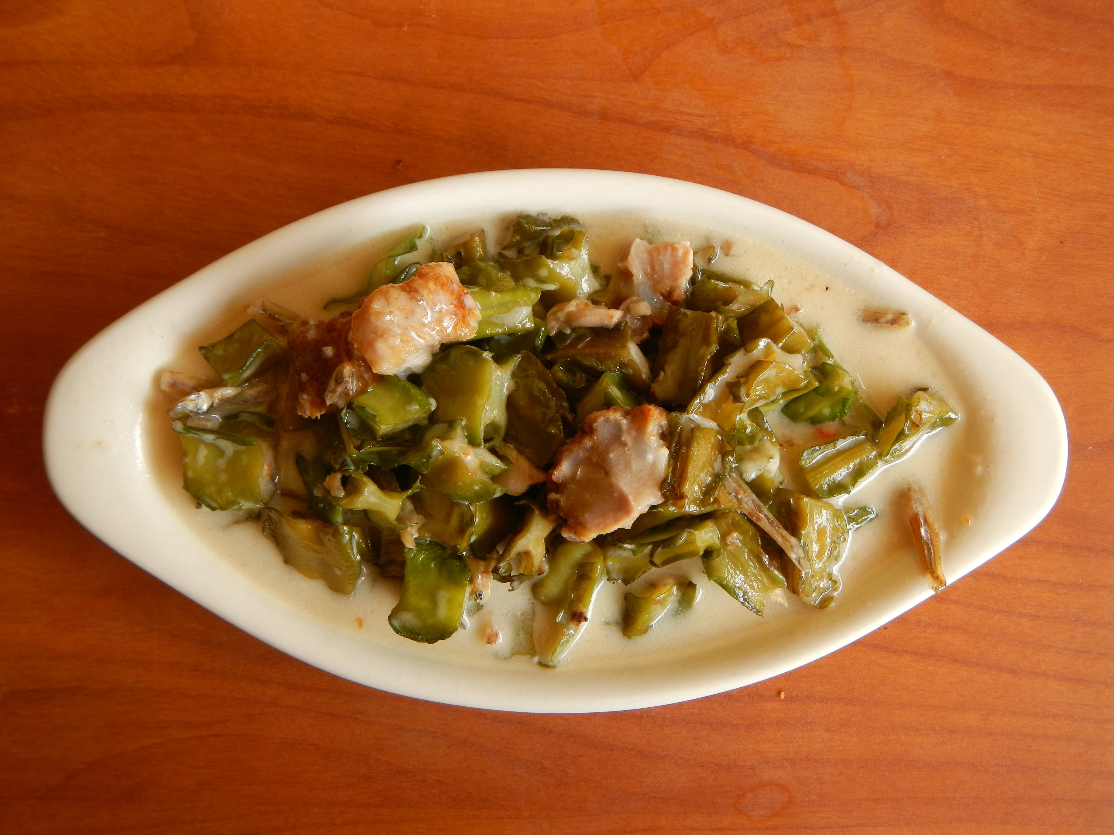 Gising-gising — a filipino main course dish from Philippines — featuring coconut milk braise, winged bean forward, shrimp paste umami