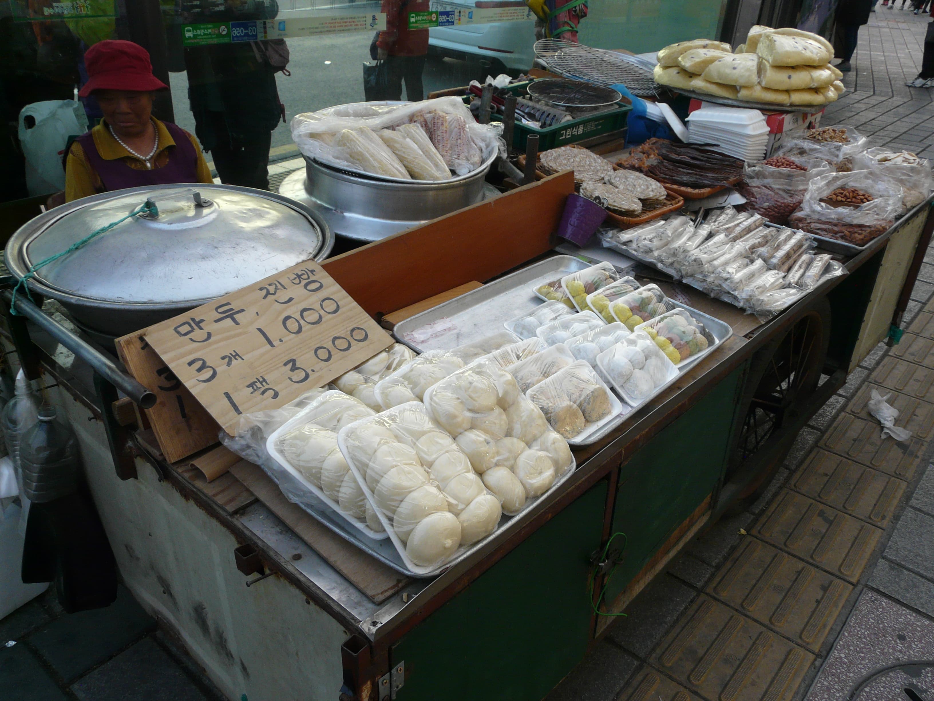 Jjinppang — a korea cuisine main course dish from Korea — featuring steamed, not baked, moisture-rich crumb, red bean filled