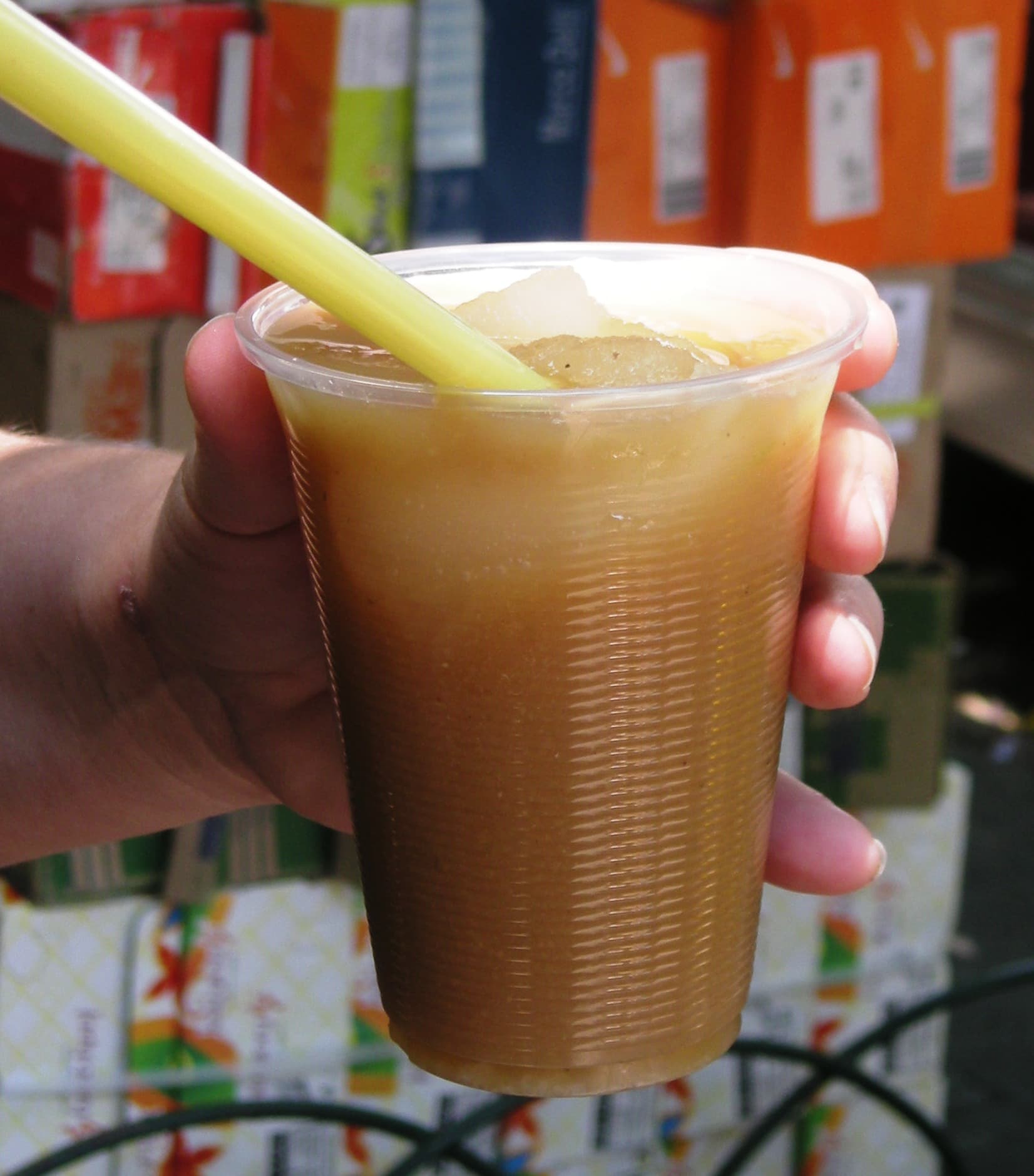 Tejuino — a mexican drink dish from Mexico — featuring fermented corn beverage, lightly soured, piloncillo-sweetened