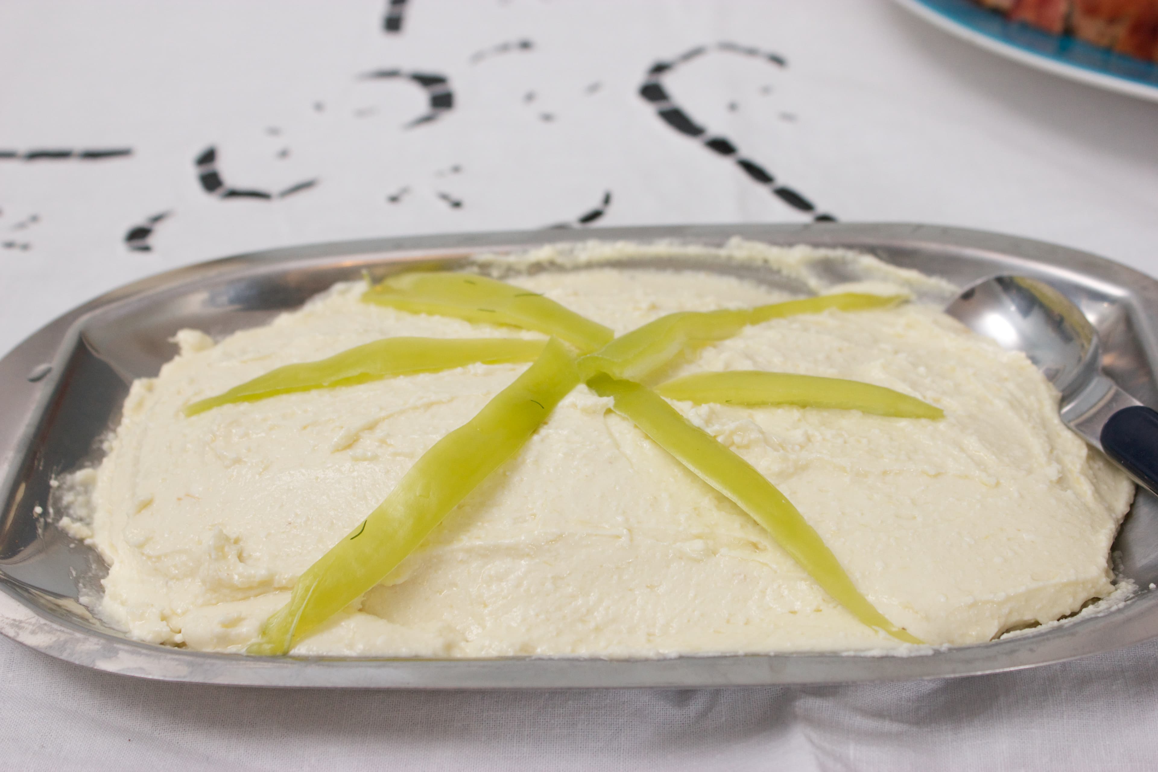 Tirokafteri — a greek main course dish from Greece — featuring whipped and spreadable, pepper-forward heat, feta-driven