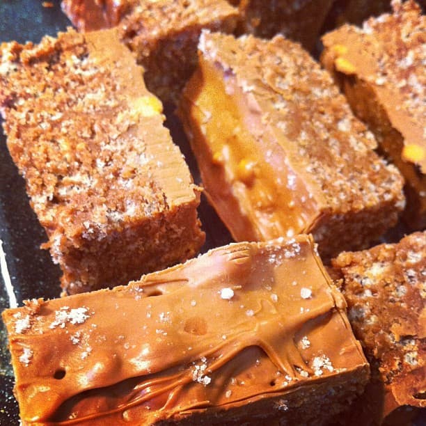 Scotcheroos — a american dessert dish from United States — featuring no-bake assembly, two-chip topping, peanut butter base