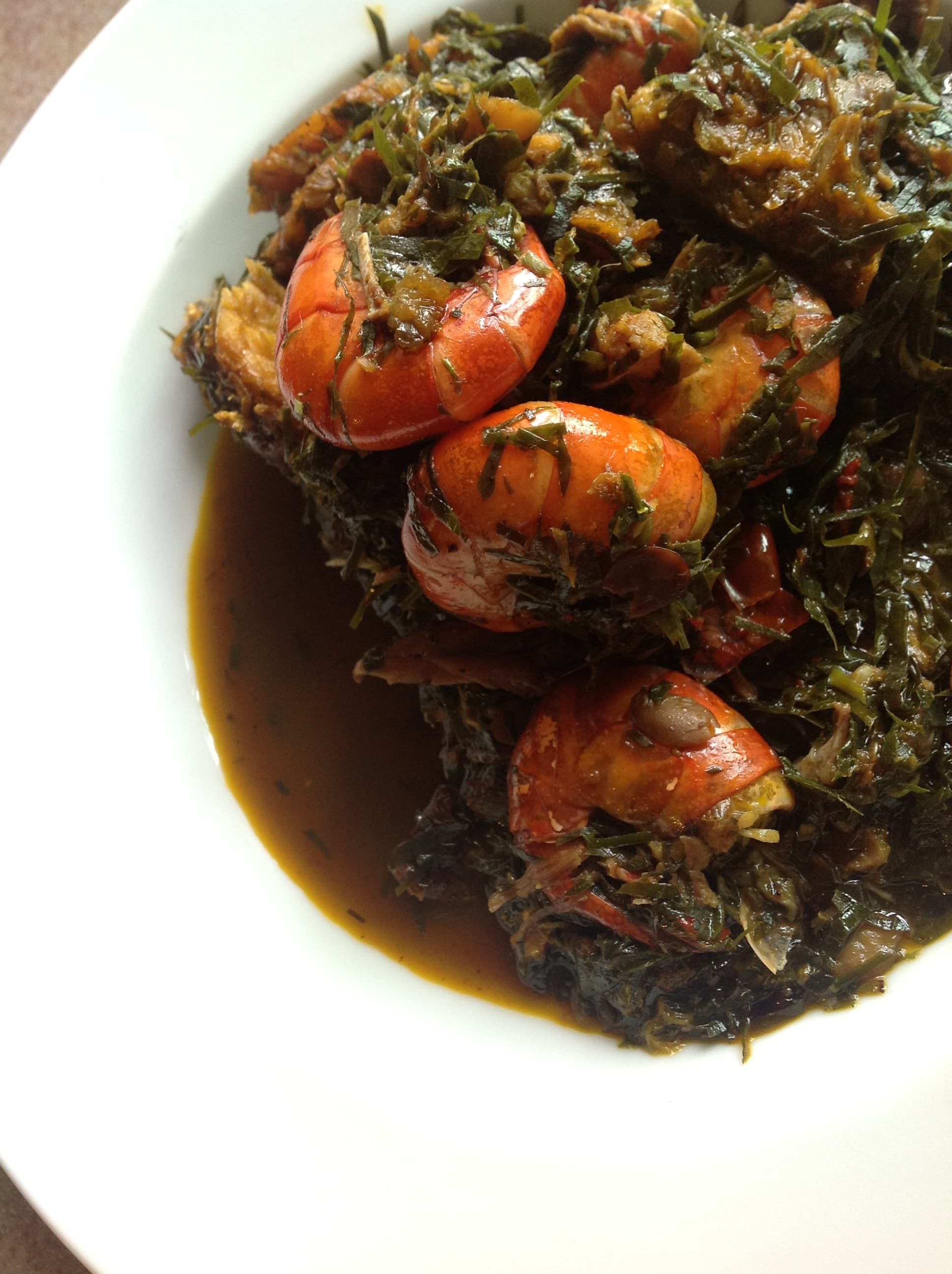 Afang soup — a nigerian main course dish from Nigeria — featuring vegetable-forward, ceremonial, adaptive cooking