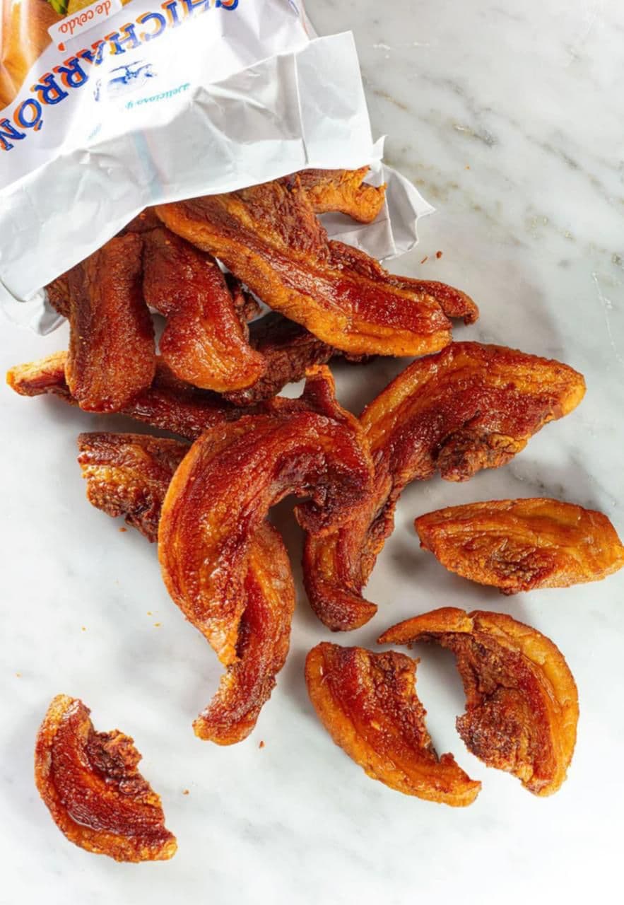 Chicharrón de la Ramos — a mexican main course dish from Mexico — featuring lard-fried, herb-seasoned, regional variation
