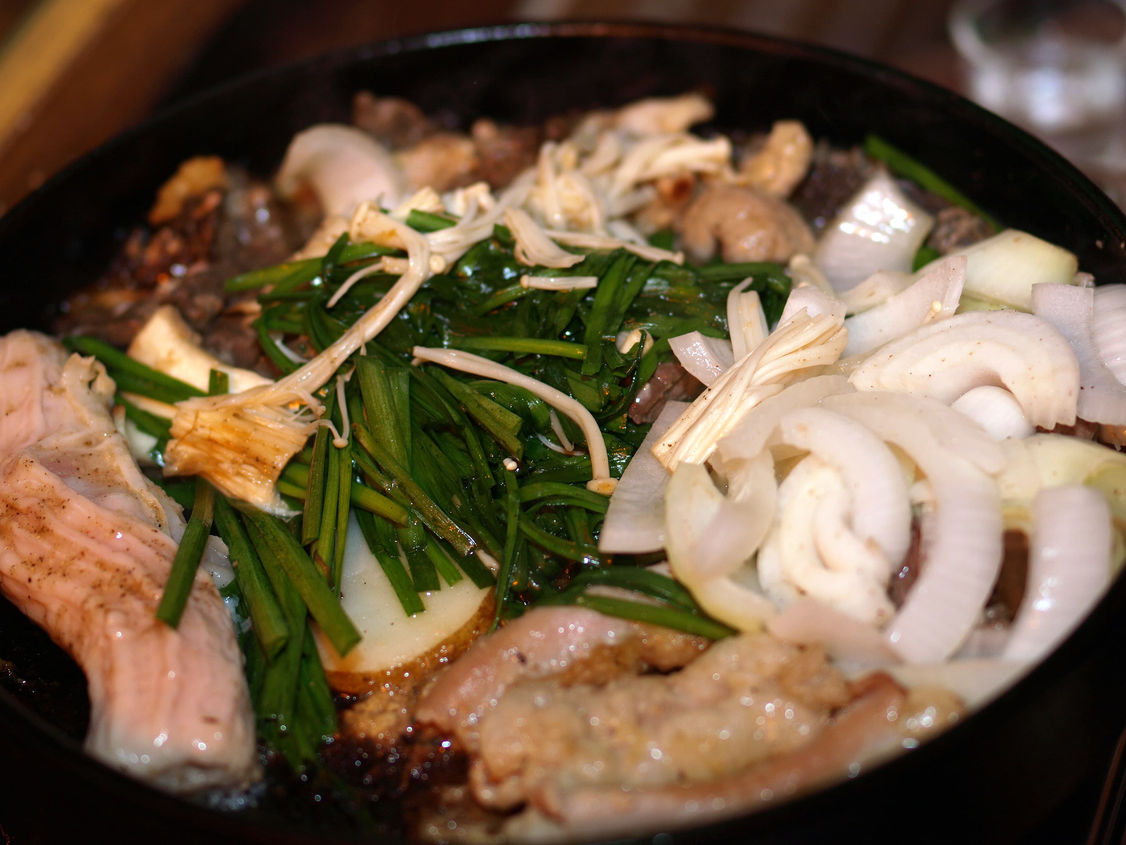 Gopchang-jeongol — a korea cuisine main course dish from Korea — featuring beef offal, spicy broth, chewy texture