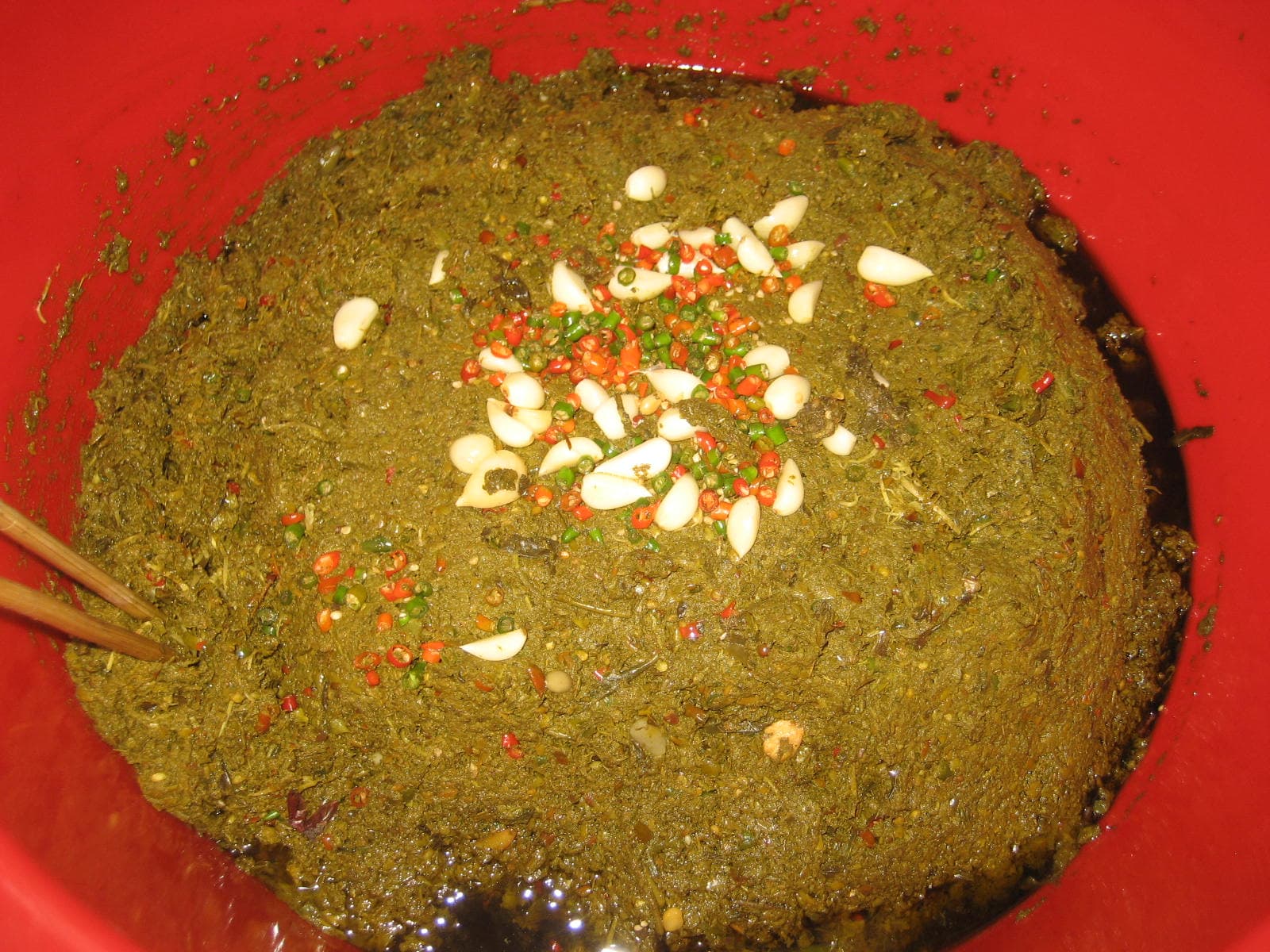 Lahpet — a burmese main course dish from Myanmar — featuring fermented, pickled, national delicacy