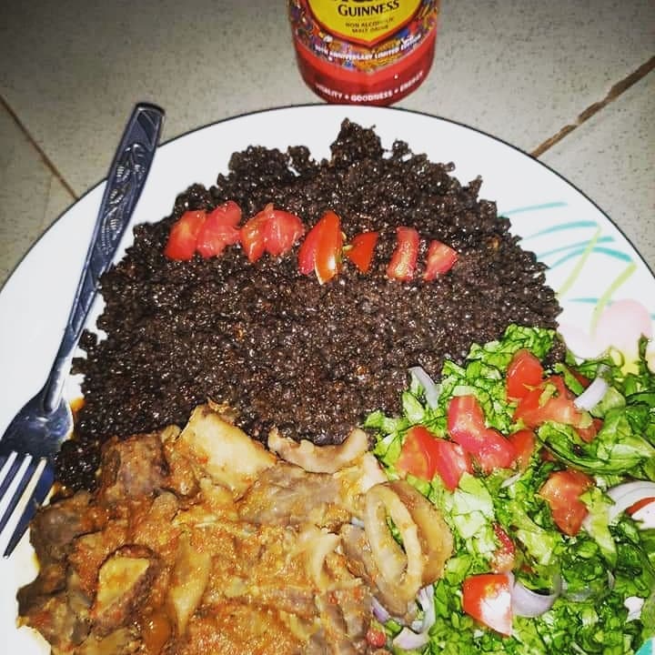 Wasawasa — a ghanaian main course dish from Ghana — featuring yam-flour-based, steamed, spice-forward